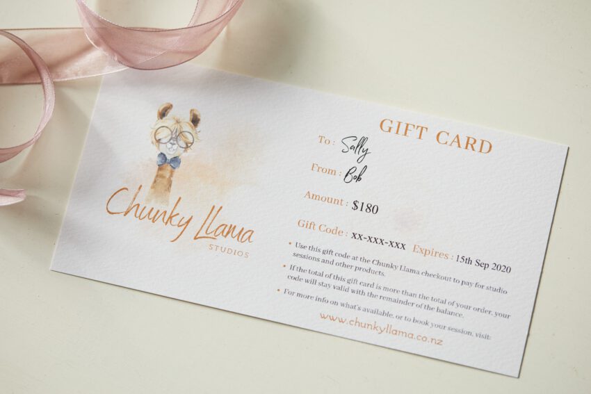 Chunky Llama Gift Card (printable) Chunky Llama Studios